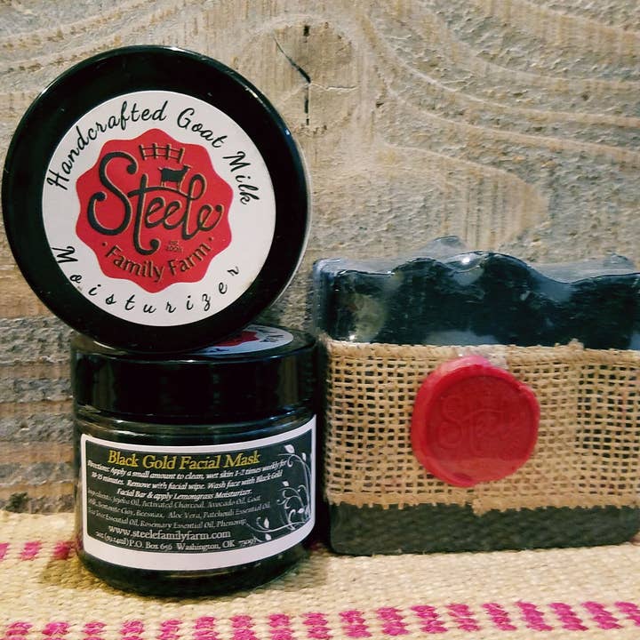 Black Gold Skincare Set for wholesale by Steele Family Farm
