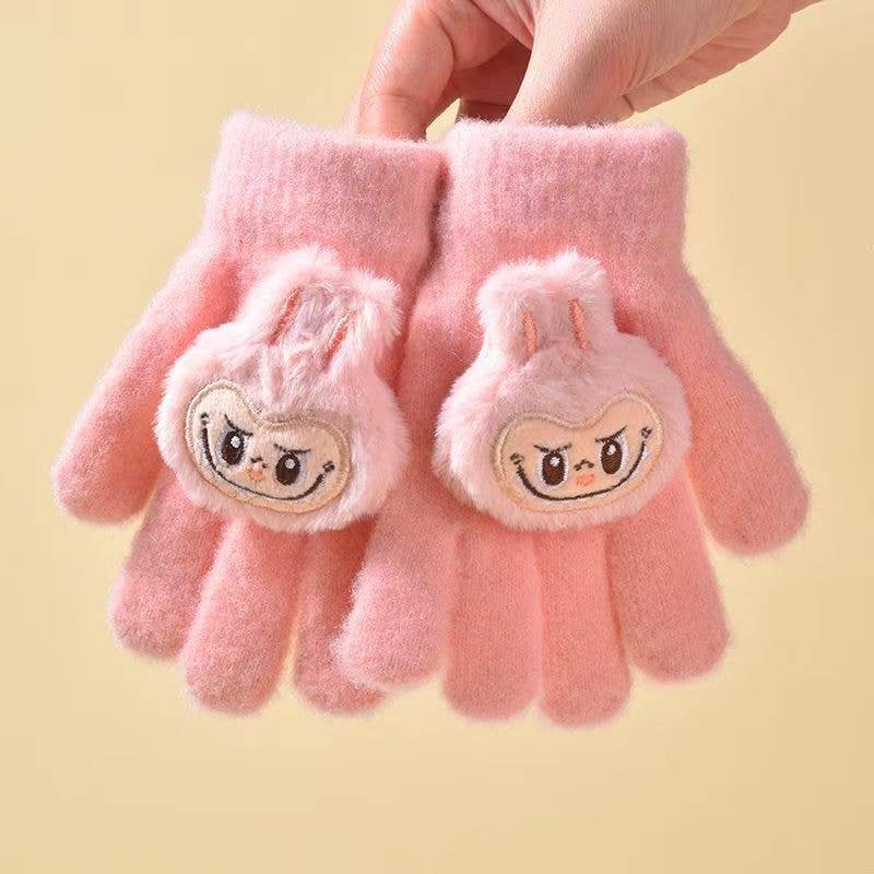 Little Trendy - Wholesale Gloves - Kids - Cute monster Five-finger warm knitted gloves for kids0