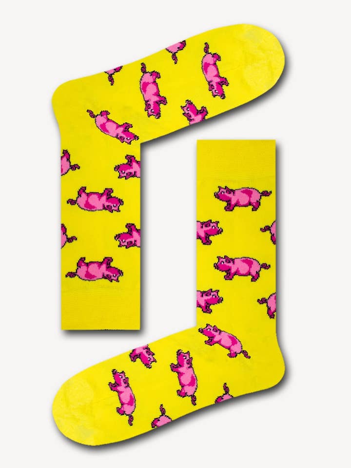 Calzini Unisex con Maiali / Regalo Perfetto / Calzini Divertenti #2 per la vendita all'ingrosso da parte di Socksbros LTD