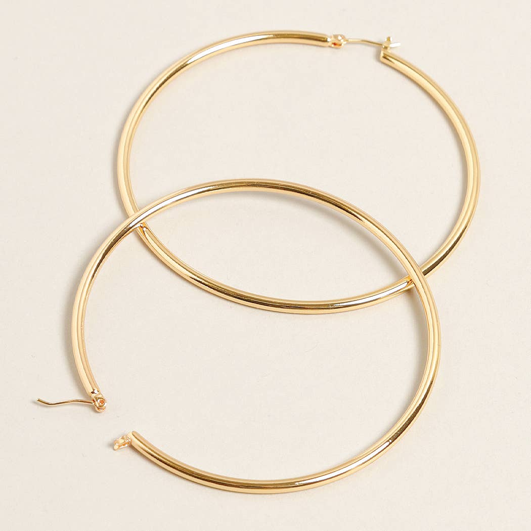 Fashion City - Vendita all'ingrosso Orecchini a cerchio - Orecchini a Cerchio con chiusura a perno immerso in oro L-14 carati8