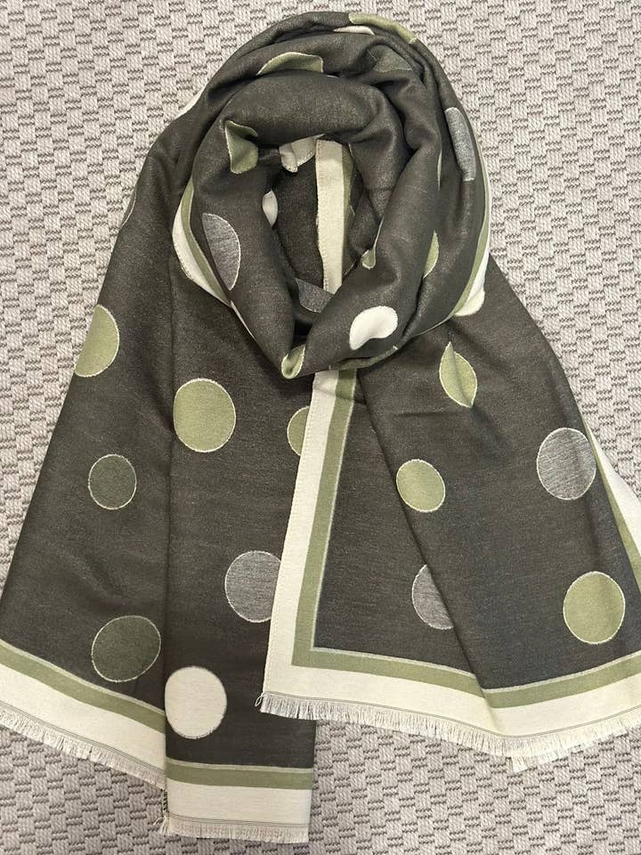 Double-faced polka dot scarf for wholesale by ADORA