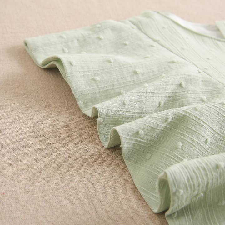 Dadati - Wholesale Overalls - Kids - Girl's jumpsuit with ruffle in light green plumeti4