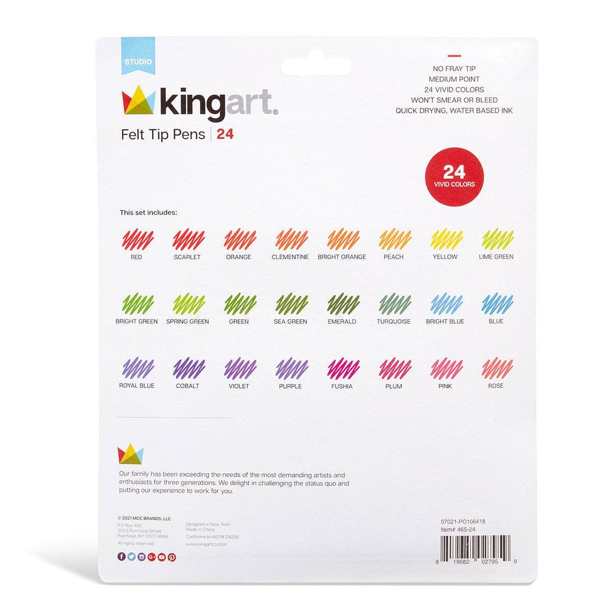 KINGART - Wholesale Pen - Felt Tip Pens 24 Colors5