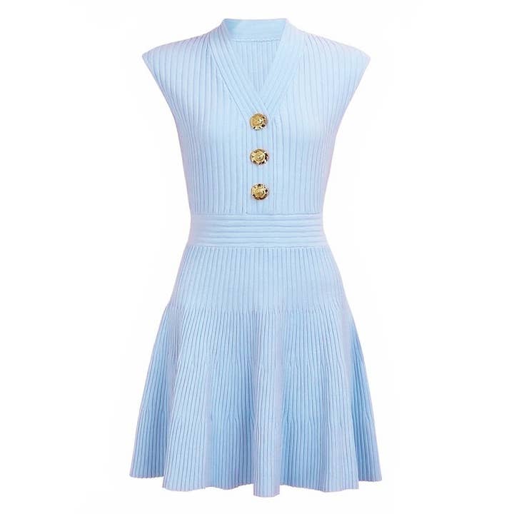 Robe Tricotée d'Été Élégante DR800Y – Sans Manches, Mince & Chic pour la vente par Productseeker