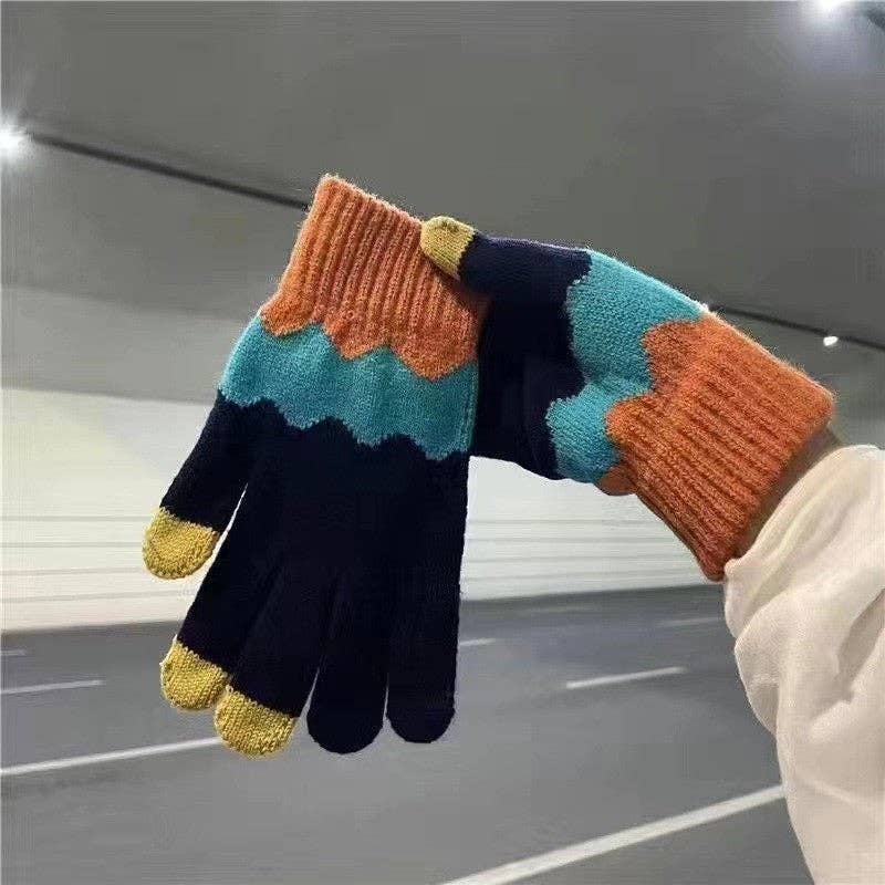 UZ Wholesale Store - Wholesale Gloves - Women's - Fleece Lined Touchscreen Knit Gloves With Water Ripples1