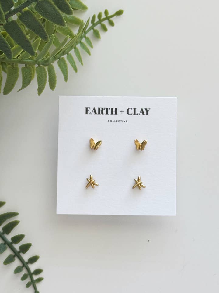 Pack de clous Libellule & Papillon pour la vente par Earth + Clay Collective