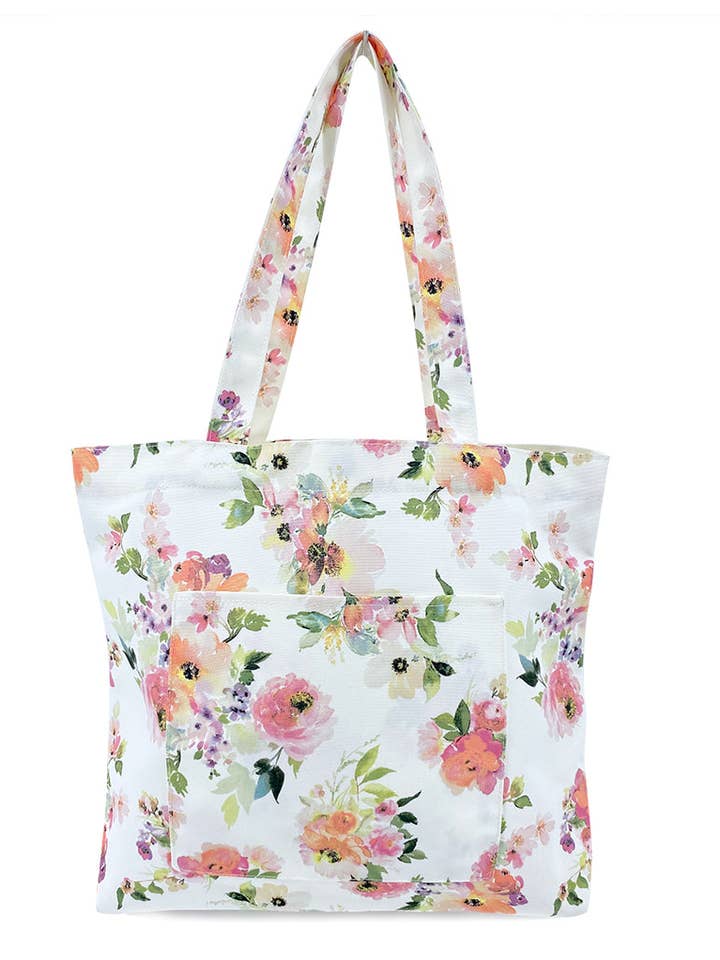 Peony Sunrise Canvas Tote Bag for wholesale by Magnolia Lounge