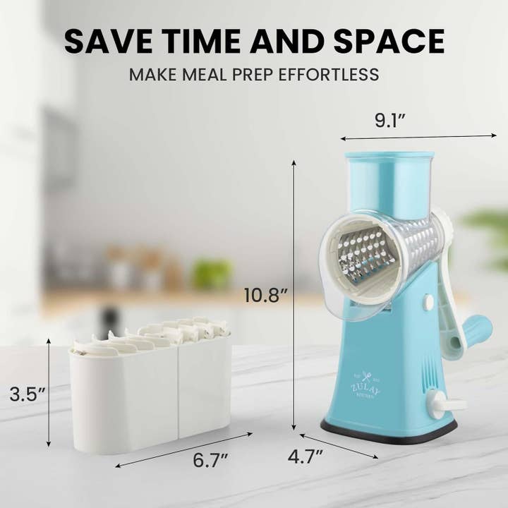 Zulay Kitchen - Wholesale Grater - Rotary Cheese Grater with 5 Interchangeable Drums