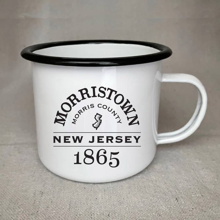 18oz Enamel Camper Mug Custom Print The Big Arch for wholesale by B.Berish