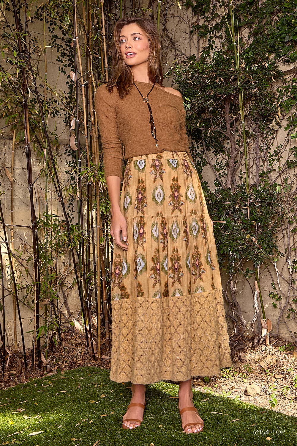 Latte 61310 Mixed Media Tiered Skirt  for wholesale on Faire1