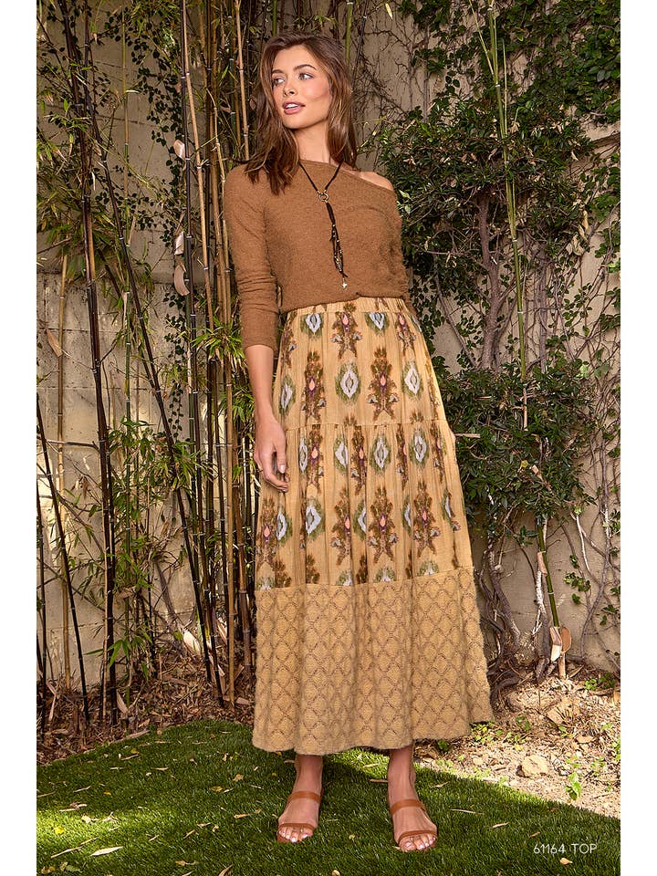 Latte 61310 Mixed Media Tiered Skirt for wholesale on Faire1