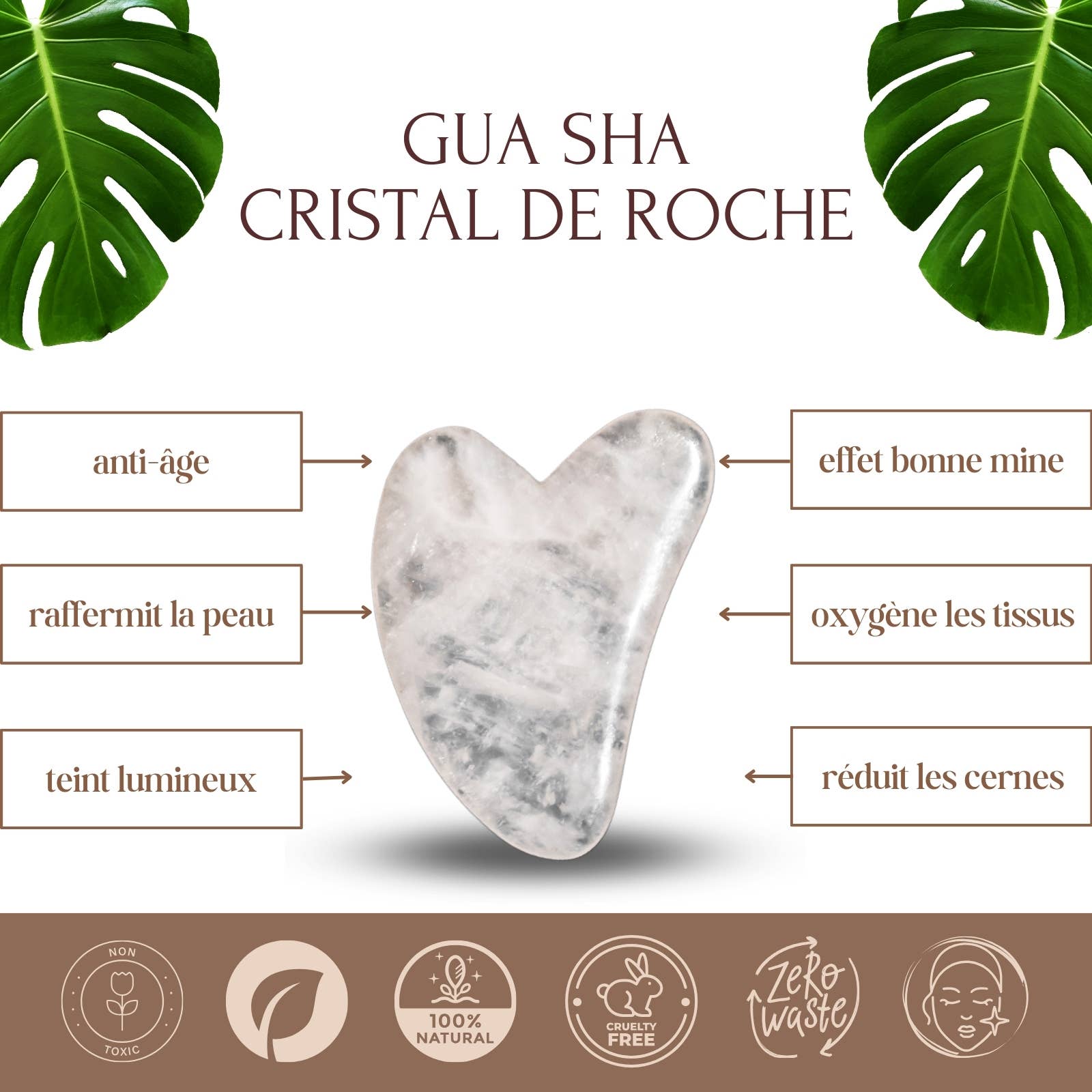Zen'Arôme - Wholesale Gua Sha Tool - Rock crystal mushroom massage guasha 11 + 1 Free3