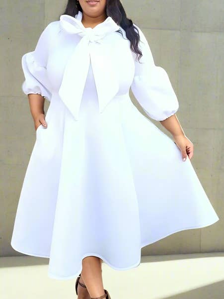 VESTIDO FLUIDO CON LAZO Y BOLSILLOS para venta al por mayor de J2 FASHION