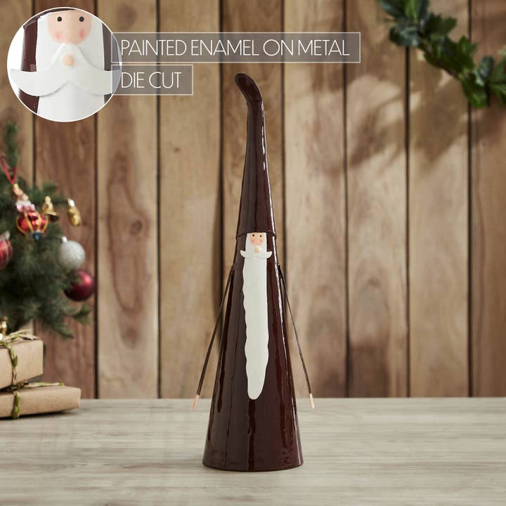 VHC Brands - Wholesale Decorative Tabletop Object - Skinny Santa Figurine Metal 17x4.5x4.5