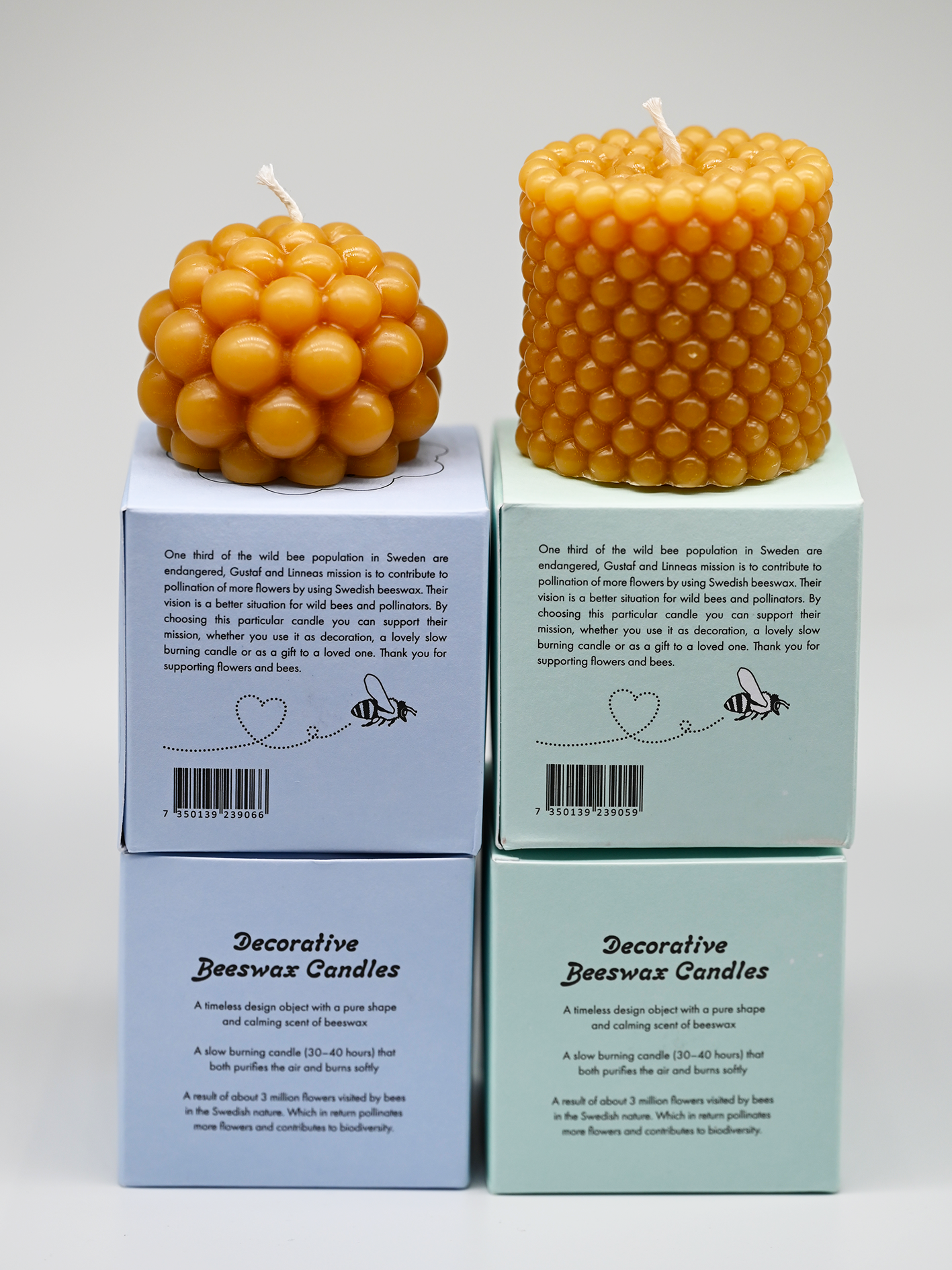 Gustaf och Linnea - Wholesale Novelty Candle - Beeswax Candle Salmbär1