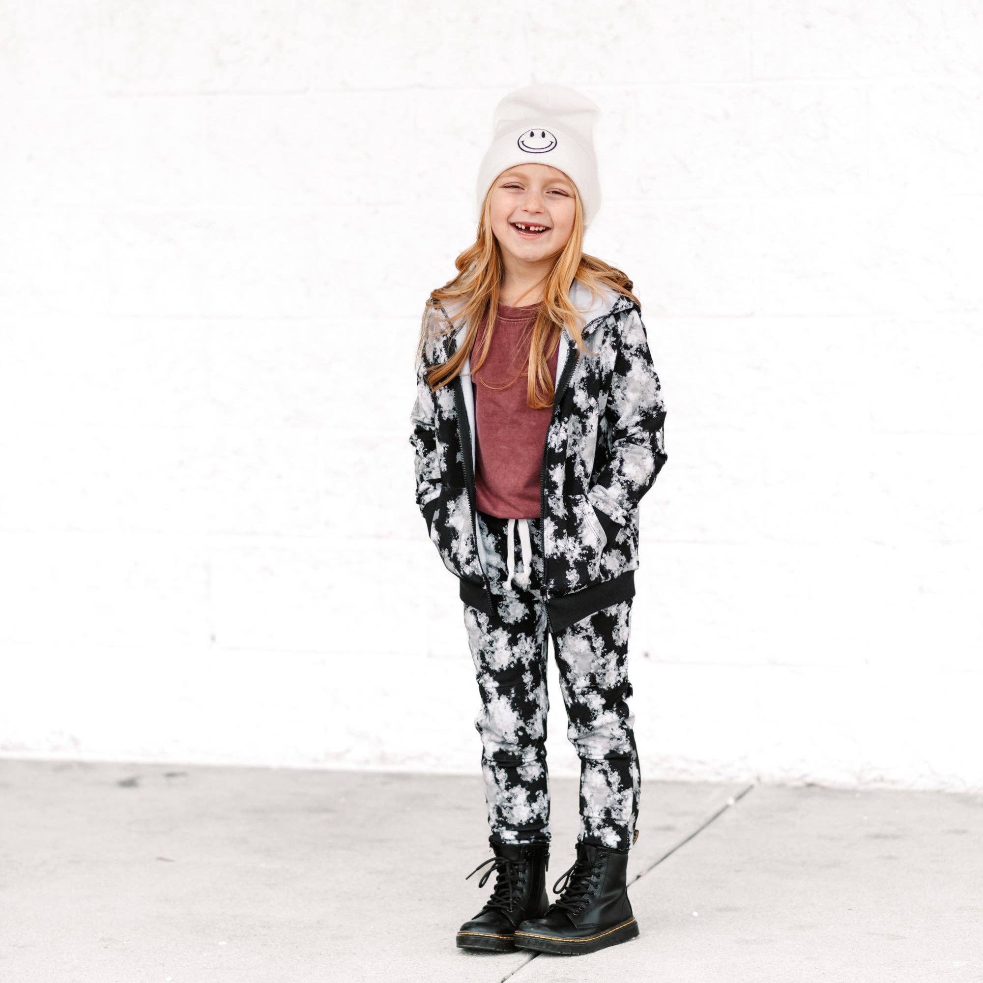 millie + roo LLC - Wholesale Lounge Sweatpants/Joggers - Kids - JOGGERS- Black Tie Dye Bamboo French Terry6
