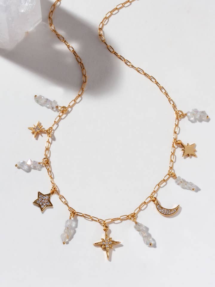 Quartz Constellation Charm Necklace for wholesale by Luna Norte