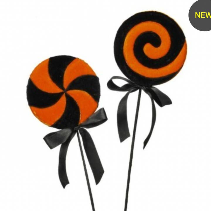 Carnaval d'Halloween - SUCETTE D'HALLOWEEN À RAYURES EN VELOURS DE 20" - LOT DE 2 pour la vente par Dunn Deals