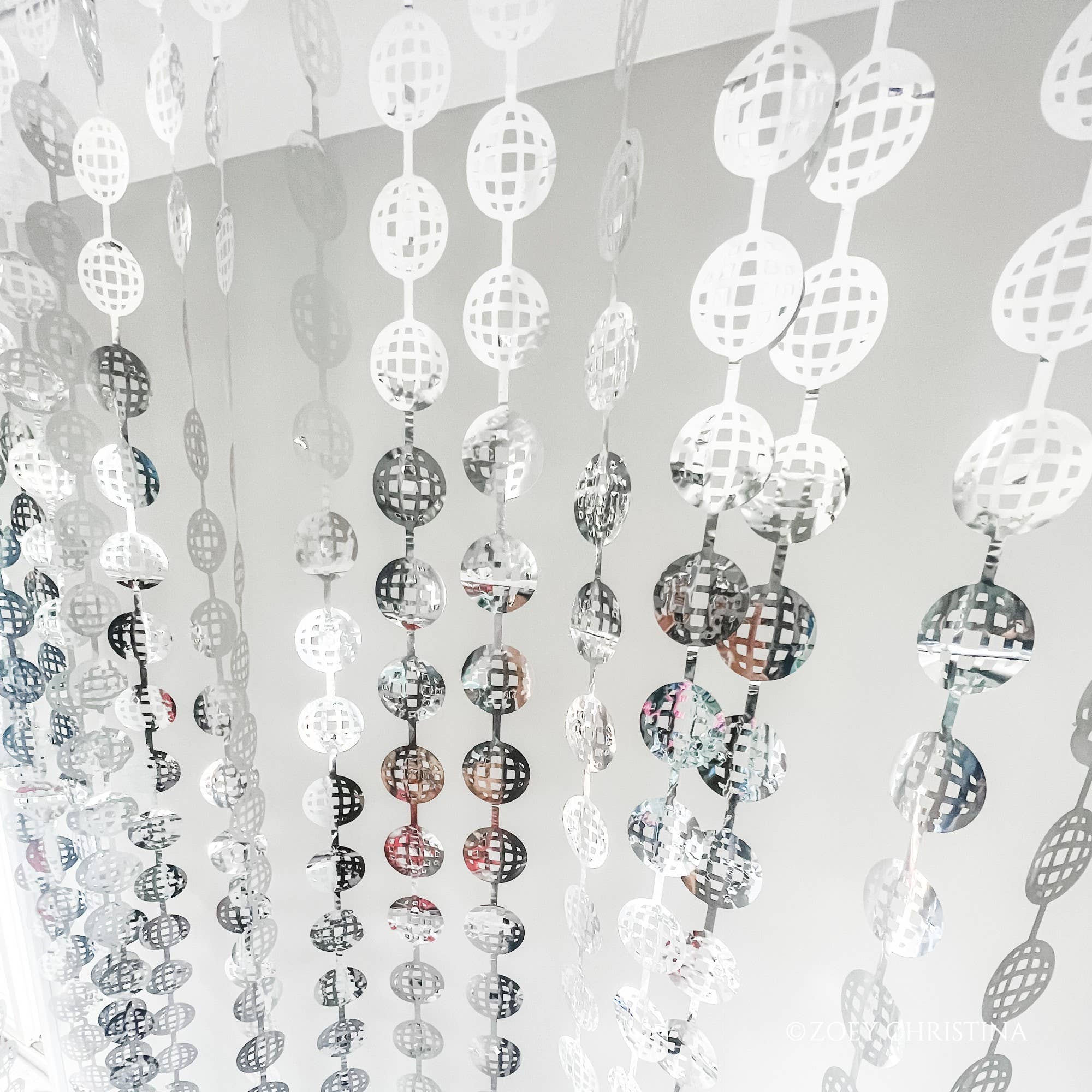 Zoey Christina – wholesale Decal – Party decorations – Disco Ball Foil Backdrop curtain - New Years Eve4