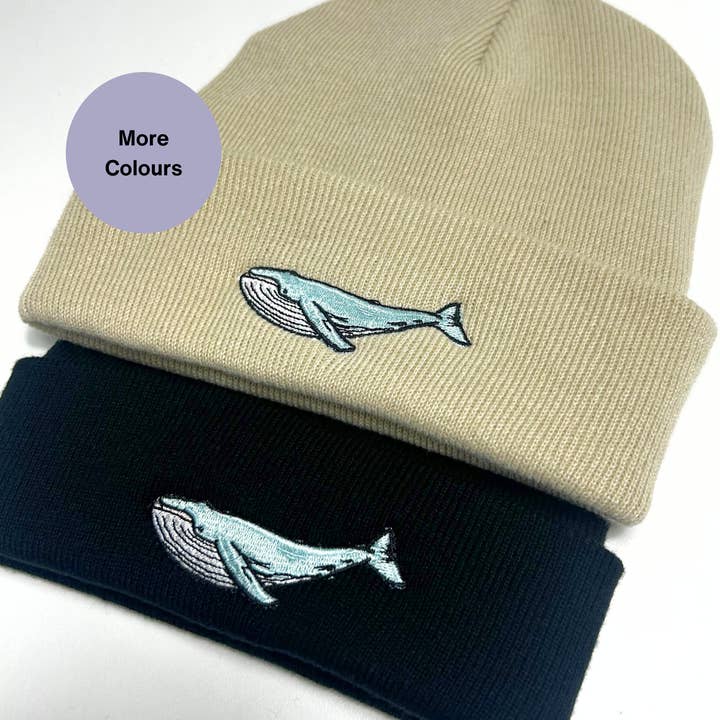 Embroidered Humpback Whale Beanie hat - Unisex for wholesale by Thread and Needles Co