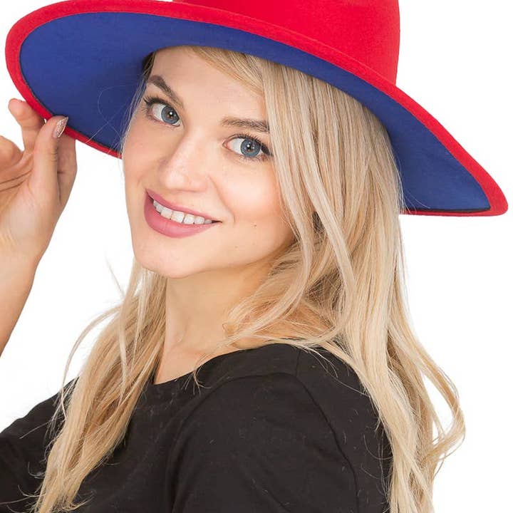 Cap Zone - Wholesale Fedora - Women's - Red Bottom Black Belt Rancher Hat Wide Brim14