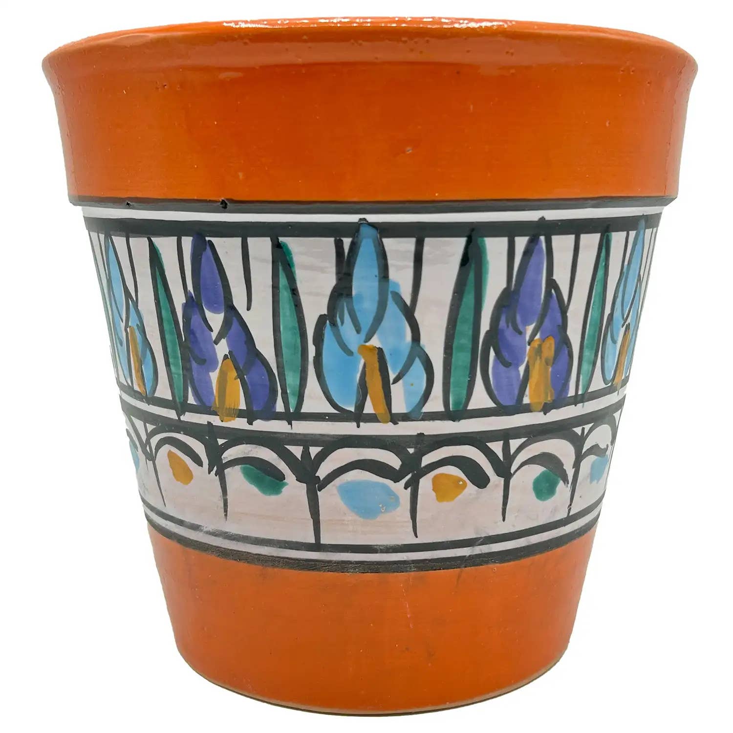 Etnico del Mondo – Engroshandel Plantekrukke – Håndlavet tunesiske terracotta keramiske blomsterpotte#141