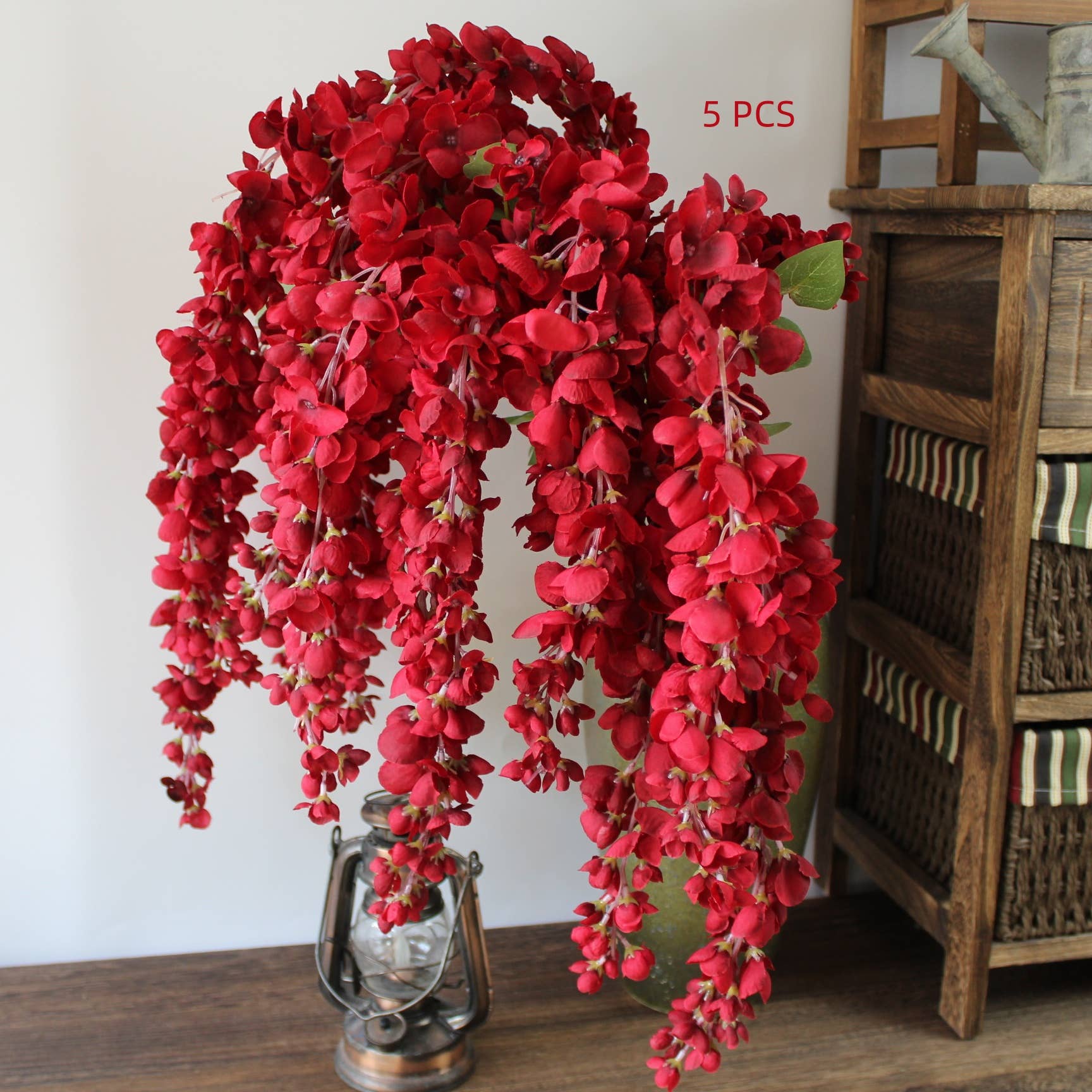 ACNITE(We cover U.S. import duties) - Wholesale Artificial Flowers - Red Wisteria wedding flower garland home decoration floral4