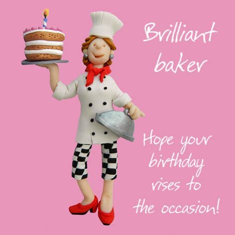 Brilliant Baker birthday card for wholesale by Inky Blue Ltd t/a Holy Mackerel