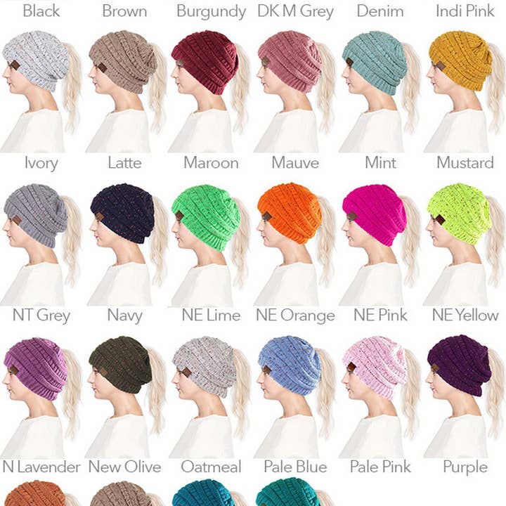 Hana – wholesale Mössa - Dam – C.C Confetti Hästsvans Messy Bun Beanie