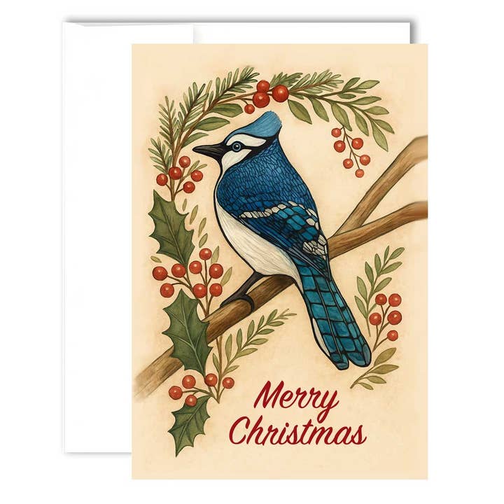 Tarjeta de Felicitación - Arrendajo Azul - Edición de Navidad para venta al por mayor de Unperfekt Studios