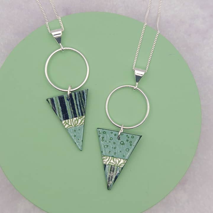 Triangle Pendant - Sea Green for wholesale by Circle & Dash