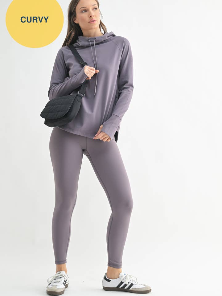 Mono B – wholesale Athletic/lounge leggings – Women's – CURVY Lycra-Blend Sweetheart Back Leggings