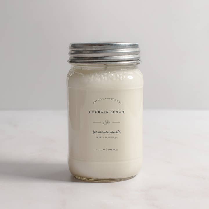 Antique Candle Co.® - Wholesale Jar/Filled Candle - Georgia Peach - Soy Wax Mason Jar Candle