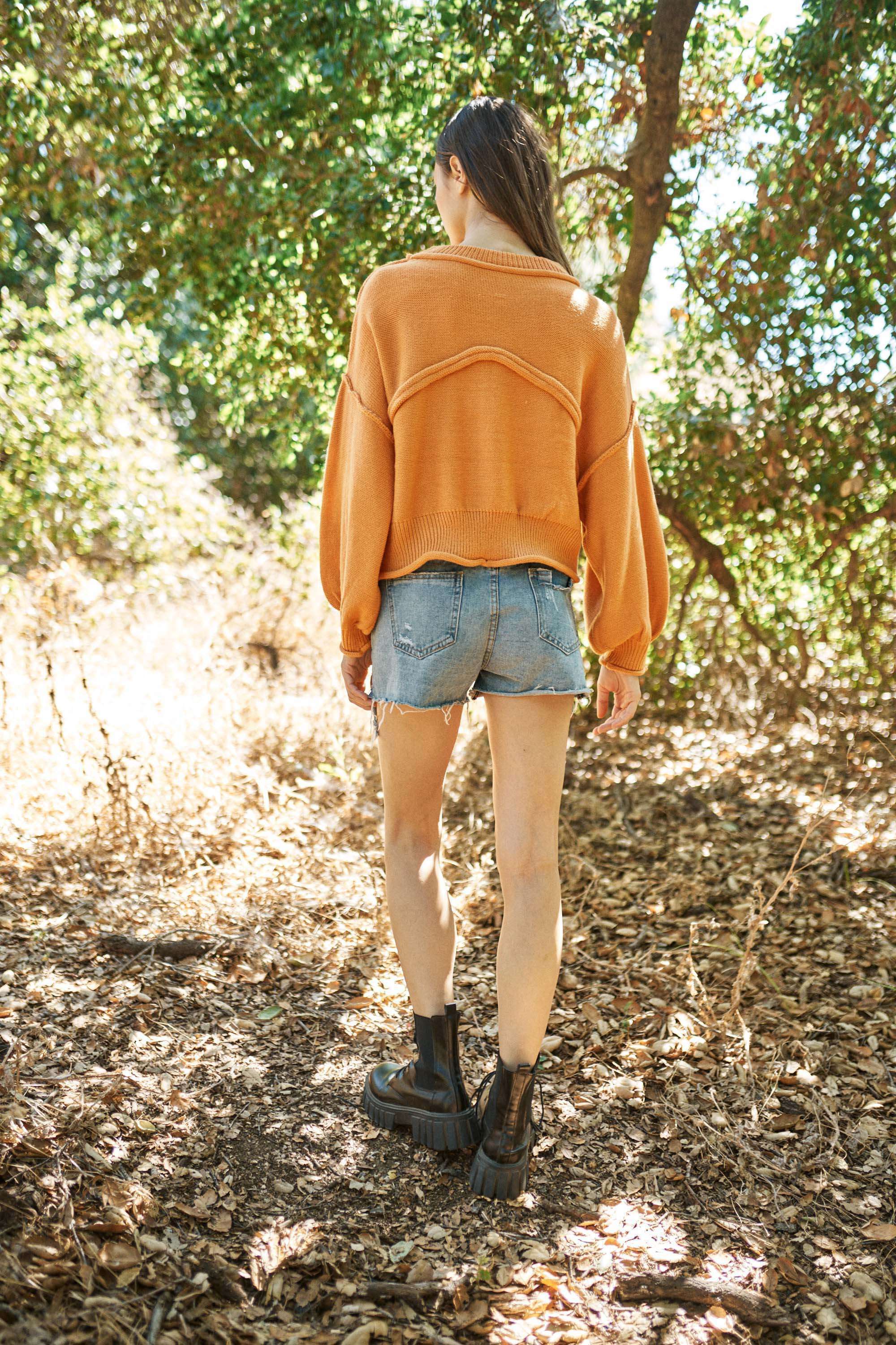 Tan Round Neck Sweater for wholesale on Faire7