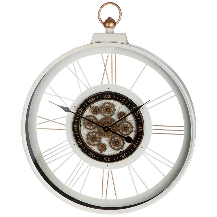Relógio de parede redondo Kello branco H. 73 cm, VE 1 por atacado de Gilde Handwerk Macrander GmbH & Co. KG
