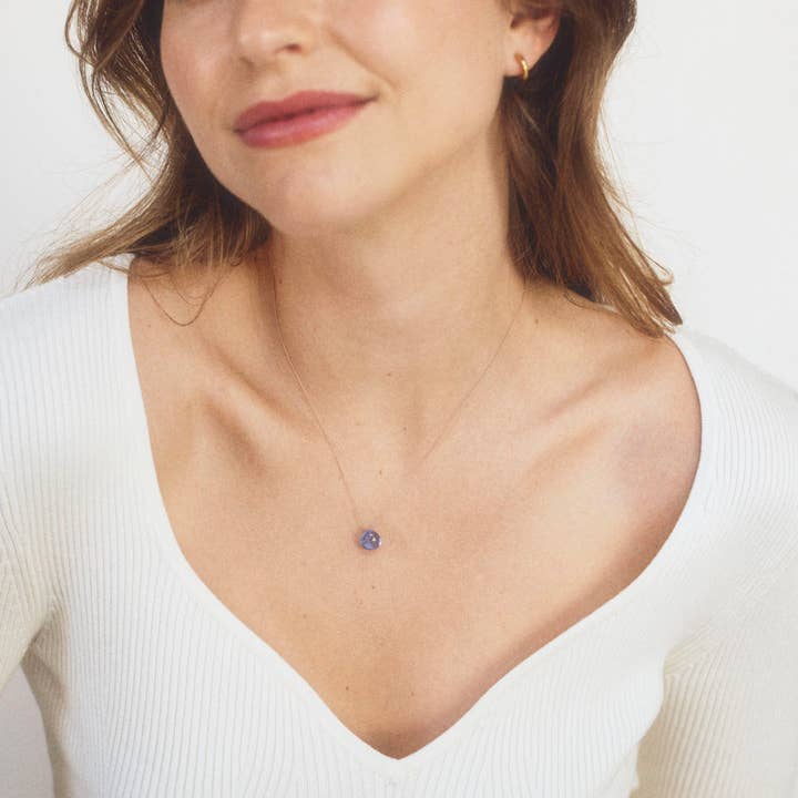 Wanderlust Life - Wholesale Pendant/charm necklace - California Blue Quartz Fine Cord Necklace1