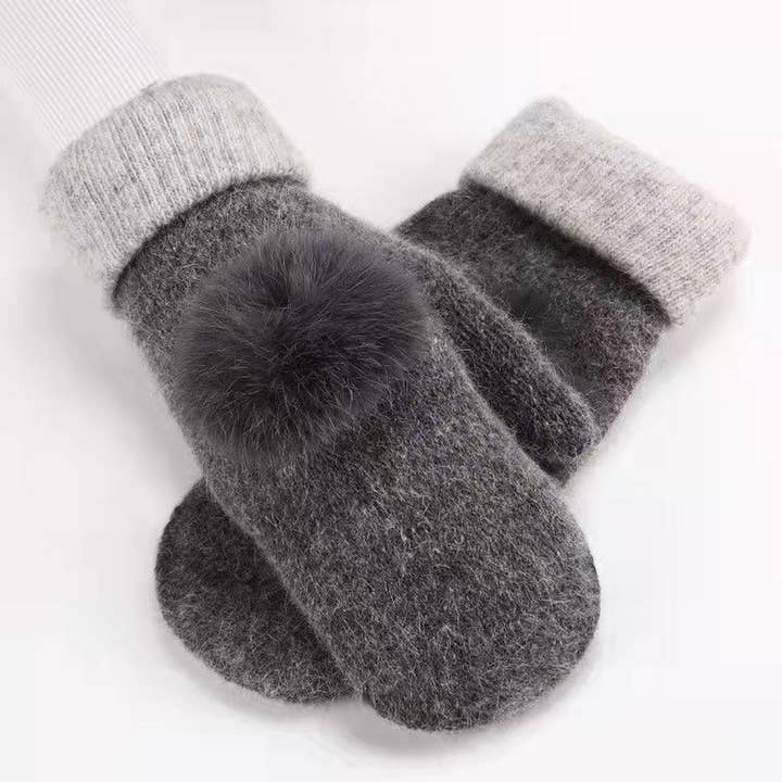 ACCITY - Wholesale Gloves - Women's - WINTER DOUBLE-LAYER THICK WARM RABBIT FUR GLOVES_CWAG0257