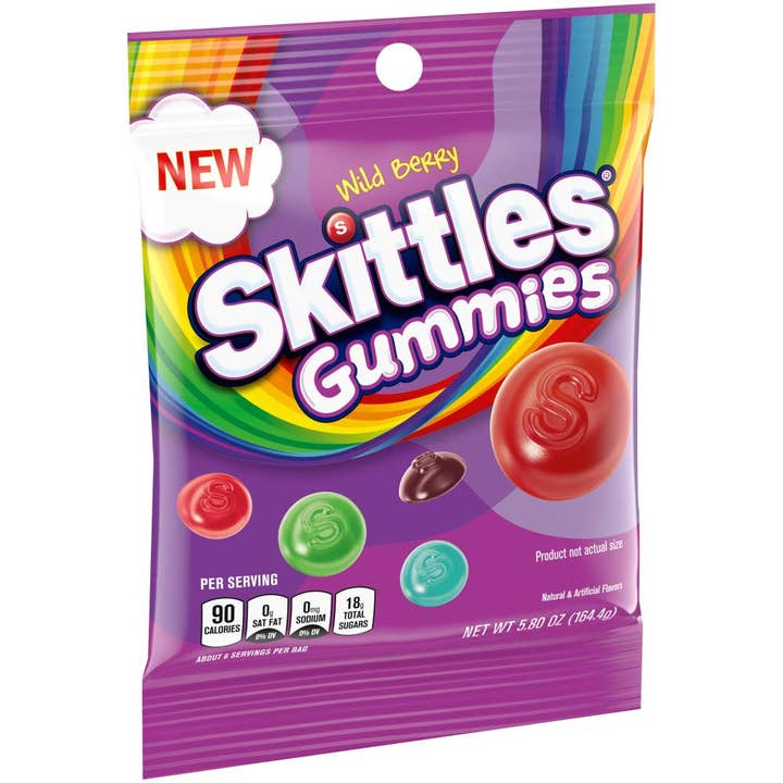 Snacky Candy - Wholesale Gummy - Skittles Wild Berry Gummies 12pc 5oz