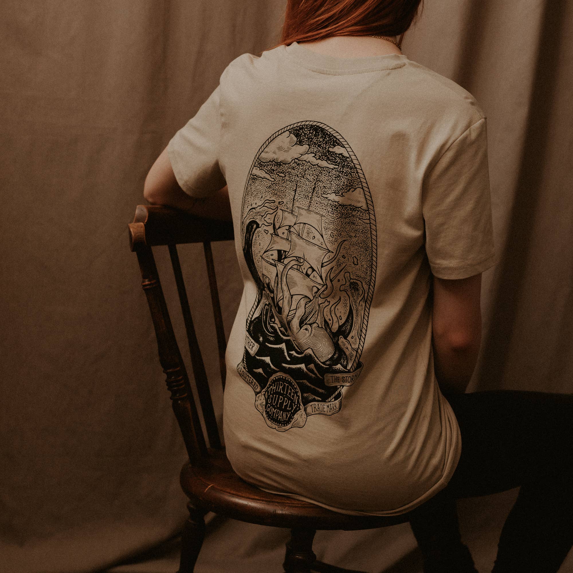 Thirteen Supply Co – wholesale Screen printed t-shirt – unisex – WEATHER THE STORM - SHORT SLEEVE UNISEX T-SHIRT4