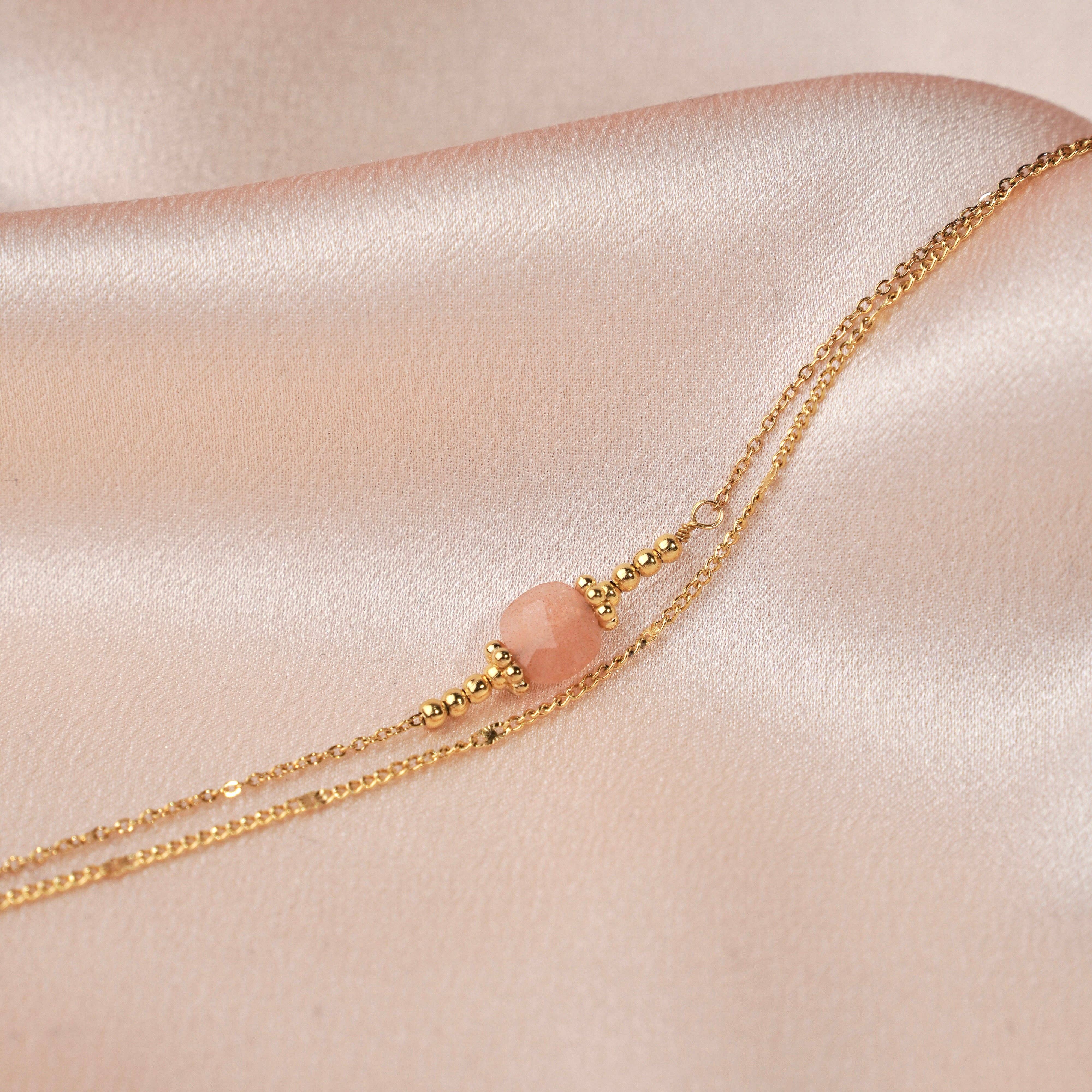 Meora Paris – Großhandel Armband mit Charms/Anhängern – Armband aus Edelstahl mit Rosenquarz1