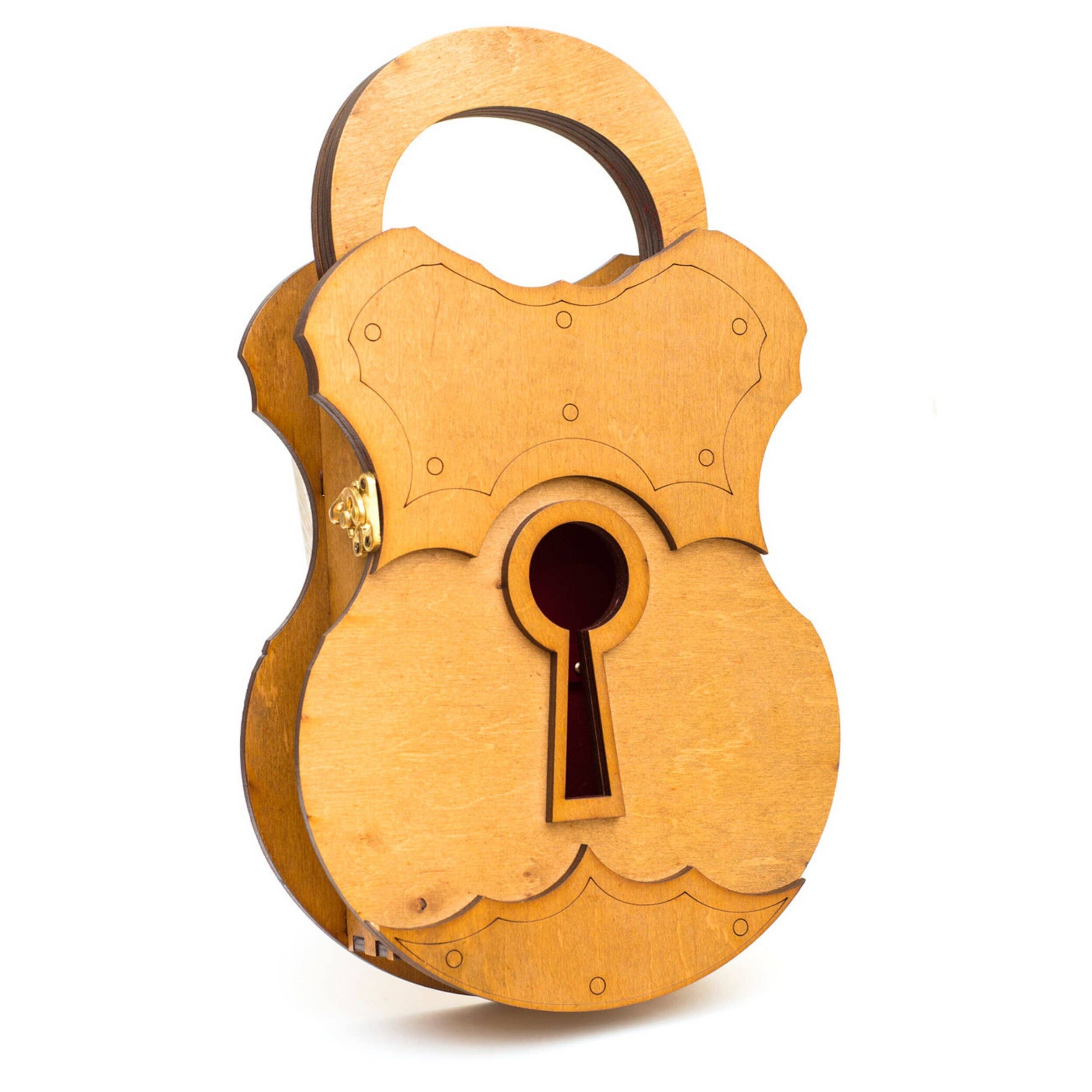 SUNROZ - Vente Crochets muraux - Boîte à clés en bois « Lock 3D »0