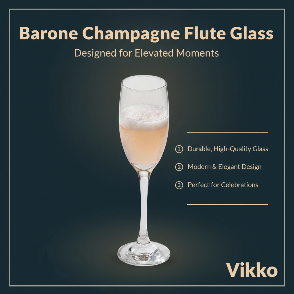 Kadra Kitchenware - Vente Flûtes de champagne - Flûte à champagne Nadir - Barone, 6,5 oz3