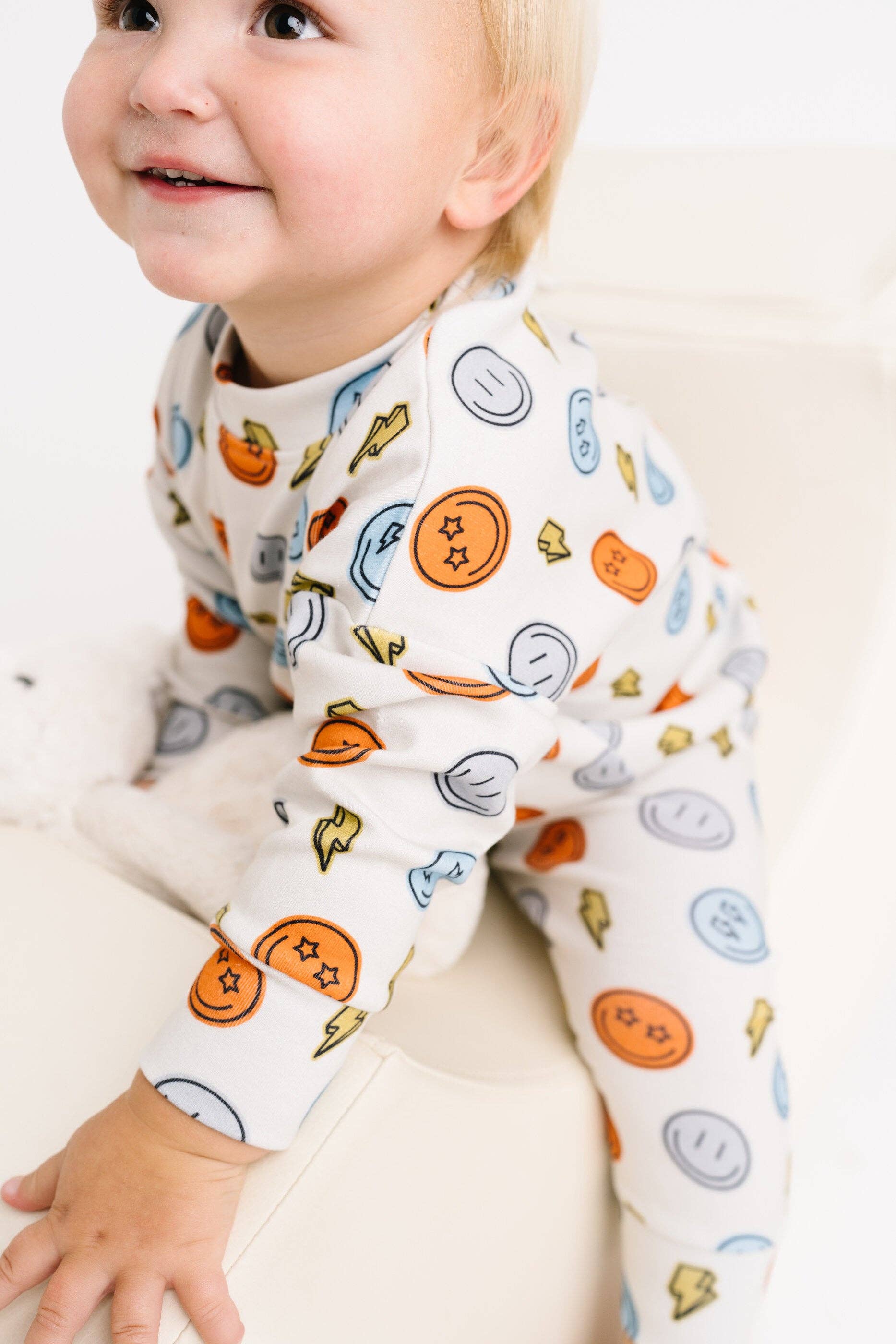 Little One Shop - Wholesale Top & Pant Set - Baby - Electric Smiley Crewneck Set4