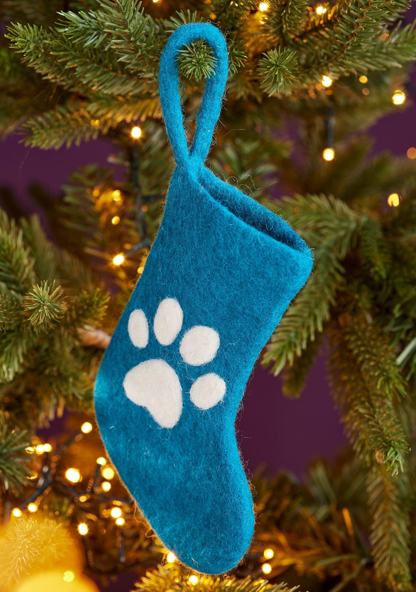 Namaste – wholesale Christmas decoration – Felt Paw Pet Mini Stocking3