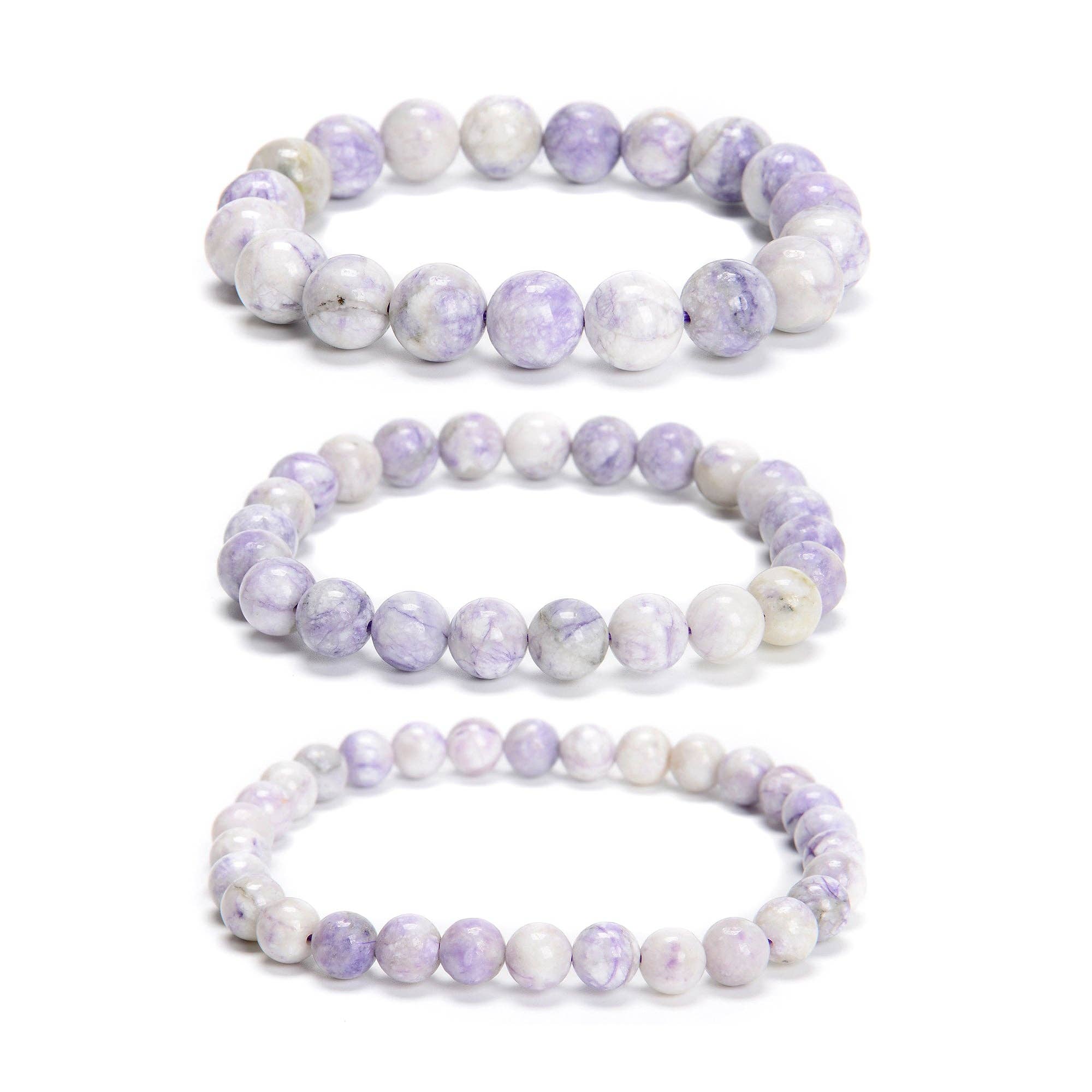 CRCBEADS - Wholesale Beaded Bracelet - Sphalerite Smooth Round Beaded Bracelet Size 6mm 8mm 10mm7.5'' Length 3 PCS/Set0