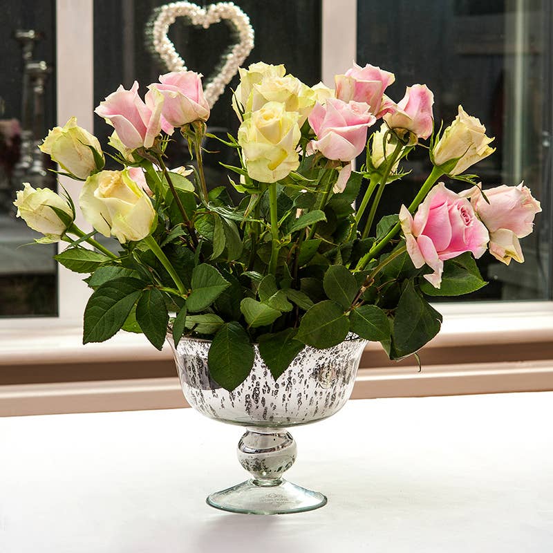 Globe Enterprise - Wholesale Candle holder - Vintage Mercury Glass Pedestal Bowl  - Wedding Centrepiece1