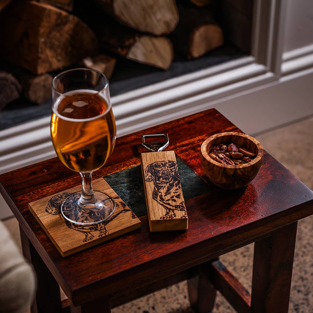 Selbrae House Ltd - Venta al por mayor Posavasos - 2 posavasos de roble Dachshund1