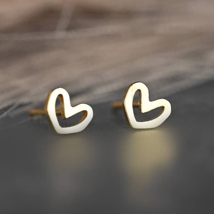 KBD Studio - Wholesale Stud/Post Earrings - Small Hand Drawn Heart Studs
