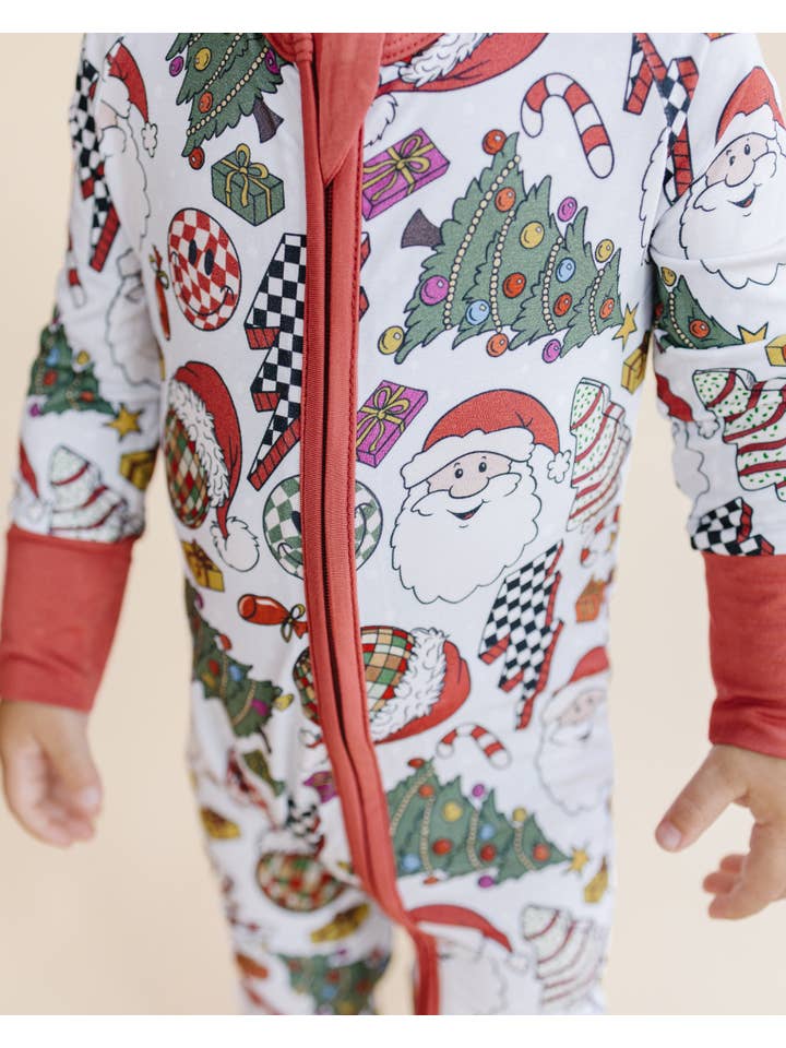 Lucky Panda Kids - Wholesale Jumpsuit - Baby - Bamboo Baby Clothing Zip Romper | Retro Christmas11