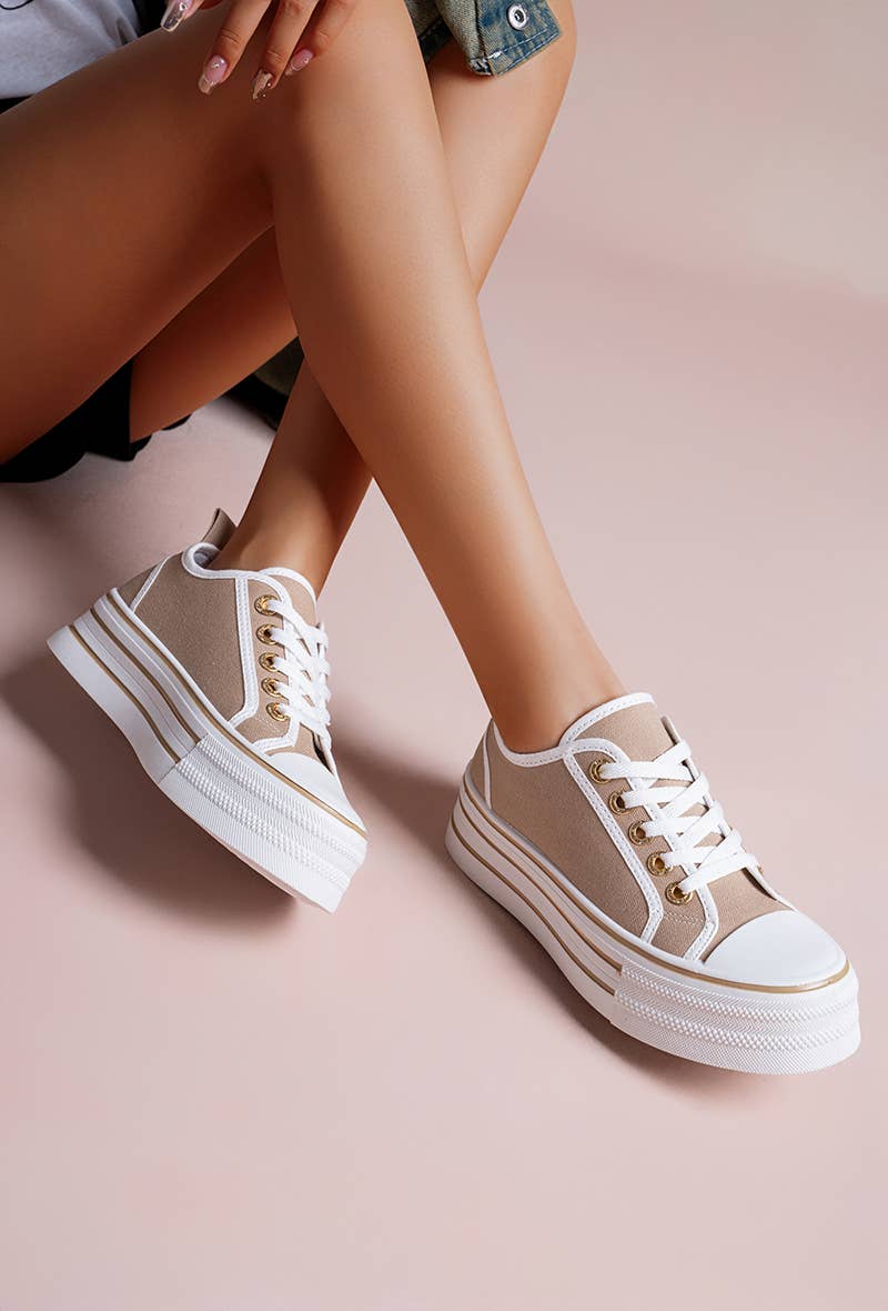 LADY GLORY - Wholesale Lifestyle Sneakers - Women's - Casual chic canvas platform sneakers7